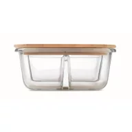   Caserola pentru pranz, 800 ml, 2401E15494, Everestus, 20x14.5x6 cm, Sticla, Transparent