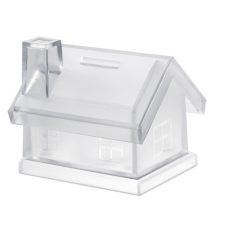   Pusculita din plastic, cu forma de casa, 100x85x90 mm, Everestus, MBP01, transparent