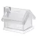 Pusculita din plastic, cu forma de casa, 100x85x90 mm, Everestus, MBP01, transparent