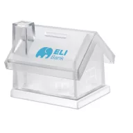   Pusculita din plastic, cu forma de casa, 100x85x90 mm, Everestus, MBP01, transparent