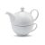 Set ceainic si ceasca de ceai, 400 ml, ceramica, Everestus, CE02, alb