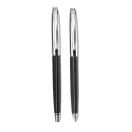Set roller si pix in husa din poliuretan, Everestus, 20IAN1934, Negru, Metal