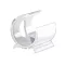 Suport telefon de birou cu strat transparent, Everestus, STT007, plastic, alb
