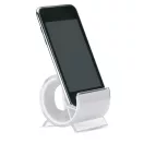 Suport telefon de birou cu strat transparent, Everestus, STT007, plastic, alb