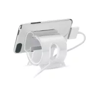   Suport telefon de birou cu strat transparent, Everestus, STT007, plastic, alb