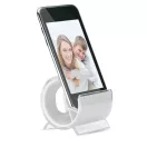 Suport telefon de birou cu strat transparent, Everestus, STT007, plastic, alb