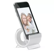   Suport telefon de birou cu strat transparent, Everestus, STT007, plastic, alb