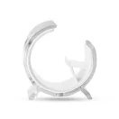 Suport telefon de birou cu strat transparent, Everestus, STT007, plastic, alb