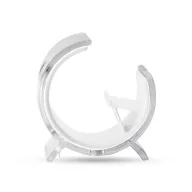   Suport telefon de birou cu strat transparent, Everestus, STT007, plastic, alb