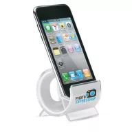   Suport telefon de birou cu strat transparent, Everestus, STT007, plastic, alb
