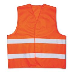   Vesta de siguranta din poliester cu dungi reflectorizante, Everestus, VE01, portocaliu