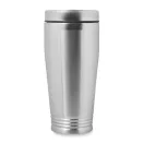 Cana de voiaj 400 ml, capac din polipropilena, Everestus, RE01, otel inoxidabil, argintiu