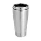 Cana de voiaj 400 ml, capac din polipropilena, Everestus, RE01, otel inoxidabil, argintiu