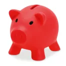 Pusculita porc din pvc si abs, 90x70x70 mm, Everestus, MBP06, plastic, rosu