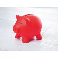   Pusculita porc din pvc si abs, 90x70x70 mm, Everestus, MBP06, plastic, rosu