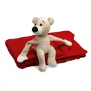 Patura polar cu ursulet 120x80 cm, poliester, Everestus, PA17, rosu