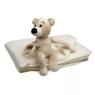  Patura polar cu ursulet 120x80 cm, poliester, Everestus, PA18, alb