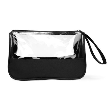 Borseta cosmetice pentru voiaj, Everestus, PS01, microfibra, pvc, negru