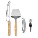 Set de vin si branzeturi, bambus, otel inoxidabil, Everestus, AV8, lemn