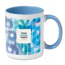 Cana ceramica 300 ml cu maner si interior colorat, Everestus, 20IAN1129, Albastru
