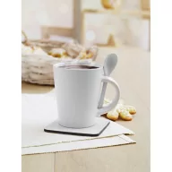   Cana ceramica 300 ml cu maner si interior colorat, Everestus, 20IAN1132, Alb, Gresie