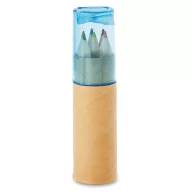 6 creioane in tub, Wood, transparent blue