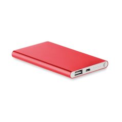 Baterie externa de 4000 mAh pl, aluminiu, red