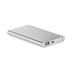 Baterie externa de 4000 mAh pl, aluminiu, matt silver