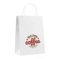 Punga medie de cadou, hartie, white