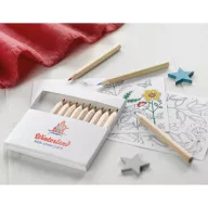   Set de colorat adulti cu 10 planse si 12 creioane colorate, 140x100 mm,  Everestus, 20APR015, carton, alb