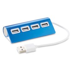 Extensie USB cu 4 porturi, aluminiu, blue