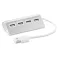 Extensie USB cu 4 porturi, aluminiu, matt silver