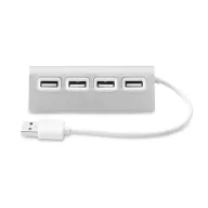 Extensie USB cu 4 porturi, aluminiu, matt silver