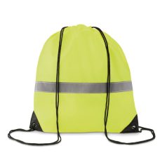 Sac cu cordon si banda reflect, poliester, neon yellow