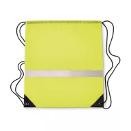Sac cu cordon si banda reflect, poliester, neon yellow