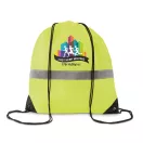 Sac cu cordon si banda reflect, poliester, neon yellow
