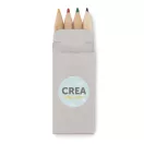 4 mini-creioane colorate, Wood, beige