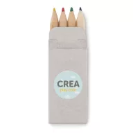 4 mini-creioane colorate, Wood, beige