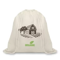 Sac cu cordon, bumbac organic, Organic bumbac, beige