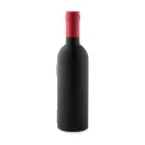 Set 3 accesorii de vin in cutie cu forma de sticla, Everestus, SEAV01, otel inoxidabil, negru, rosu
