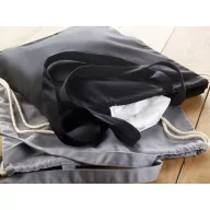   Sacosa cu manere lungi si snur, Everestus, 20IAN2029, Negru, Bumbac