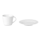Ceasca de cafea cu farfurie 160 ml, Everestus, 20IAN1139, Alb, Ceramica