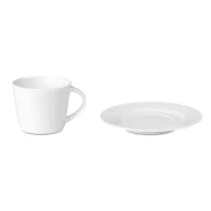   Ceasca de cafea cu farfurie 160 ml, Everestus, 20IAN1139, Alb, Ceramica