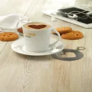 Ceasca de cafea cu farfurie 160 ml, Everestus, 20IAN1139, Alb, Ceramica