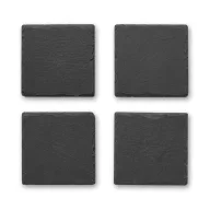   Set 4 bucati suport pahare din ardezie, Everestus, SPI03, baza din EVA, negru