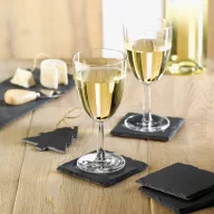   Set 4 bucati suport pahare din ardezie, Everestus, SPI03, baza din EVA, negru