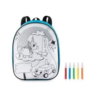   Rucsac pentru copii cu 5 markere incluse, Everestus, 20IAN559, Turcoaz, Poliester 600D
