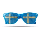Ochelari de soare cu steagul Suediei pe lentila, Everestus, OSSG052, policarbonat, albastru