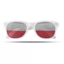 Ochelari de soare cu steagul Poloniei pe lentila, Everestus, OSSG060, policarbonat, alb