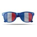 Ochelari de soare cu steagul Frantei pe lentila, Everestus, OSSG059, policarbonat, albastru